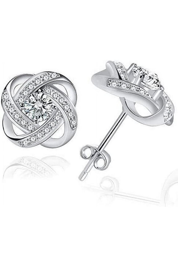 Sterling Silver Nickel Free Stud Earrings Stud Windmill Shape Gemini Jewelry for Women