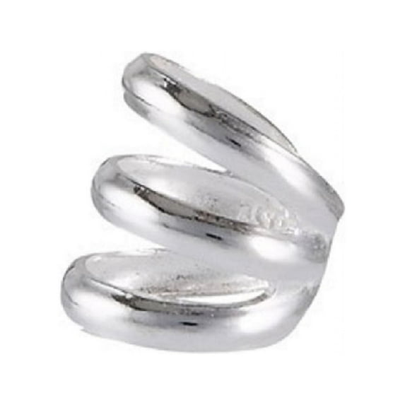 Sterling Silver Nonpiercing 8mm Three 3 Band Row Ear Cuff