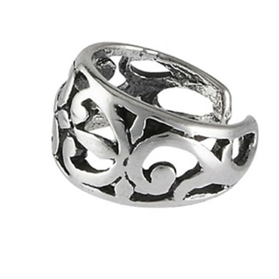 Sterling Silver Nonpiercing Graduated Filigree Ear Cuff