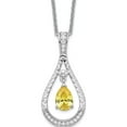 thumbnail image 1 of Sterling Silver Nov. Cz Stone Never Forget Tear 18 Inch Birthstone Necklace Made In China qsx190, 1 of 5
