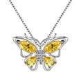 thumbnail image 1 of Juwaliy November Birthstone Necklace Citrine Yellow Butterfly Necklaces Sterling Silver Pendant Jewelry Women Christmas Mother's Day Gift for Mom Wife, 1 of 9