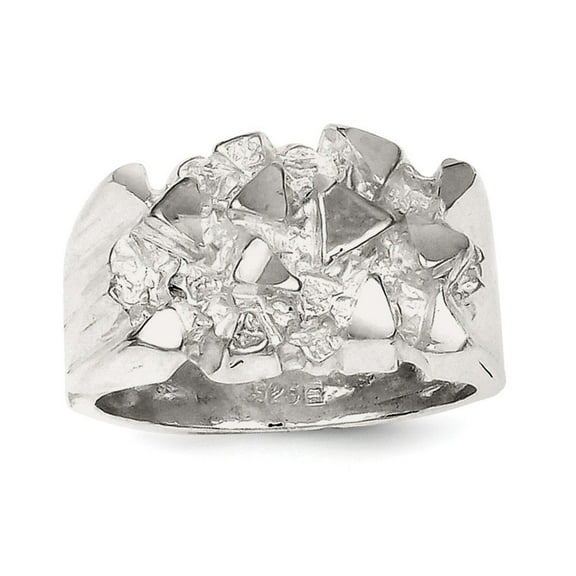925 Sterling Silver Polished Nugget Ring Size 11 4.5mm Wide Ring for Women - 8.0 Grams
