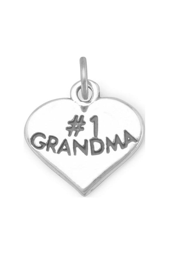Sterling Silver Number 1 Grandma Charm Measures 15.5x18mm