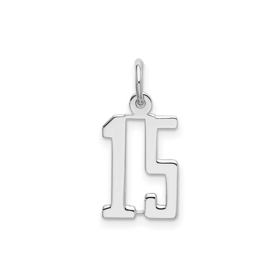 Sterling Silver Number 15 Pendant for Women or Unisex, Cutout Numeral Charm for Quinceañera, Milestone Birthday Jewelry, Symbolic Coming of Age Accessory