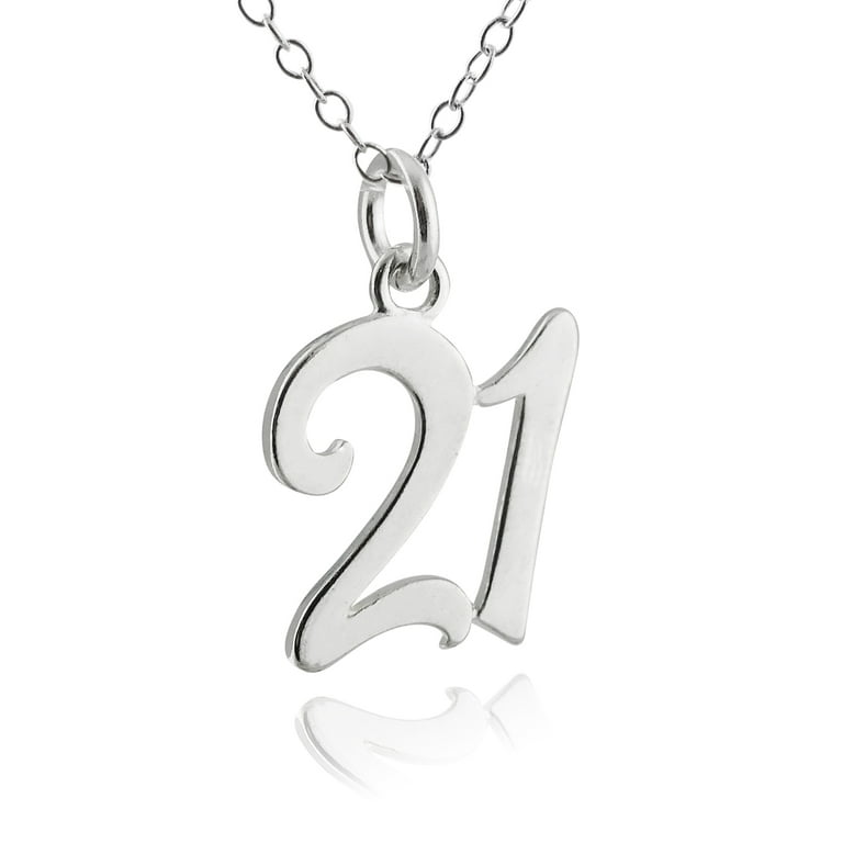 Number Twenty-one 21 Charm Sterling Silver Number Twenty-one 21 Charm Sterling Silver