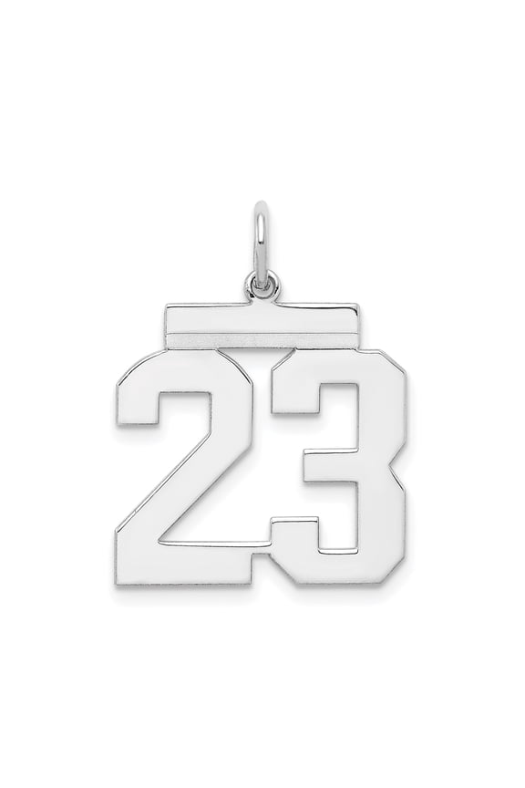 Sterling Silver Number 23 Pendant Necklace in Bold Sports Font for Men and Women, Unisex Athletic Jewelry Symbolizing Identity, Motivation, and Sports Culture