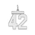 thumbnail image 1 of Sterling Silver Number 42 Pendant Necklace, Polished Block Style Sports Charm for Men and Women, Unisex Athletic Symbol Jewelry for Baseball Fans and Team Supporters, 1 of 6
