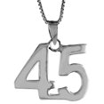 thumbnail image 1 of Sterling Silver Number 45 Pendant for Jersey Numbers & Recovery High Polish 3/4 inch, 1 of 3