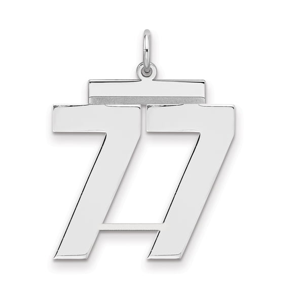 Sterling Silver Number 77 Pendant Necklace for Men and Women, Polished Angel Number Charm, Lucky Numerology Jewelry, Unisex Spiritual Symbol, Bold Faith Accessory