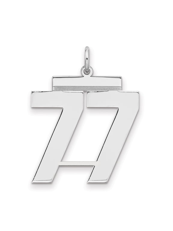 Sterling Silver Number 77 Pendant Necklace for Men and Women, Polished Angel Number Charm, Lucky Numerology Jewelry, Unisex Spiritual Symbol, Bold Faith Accessory