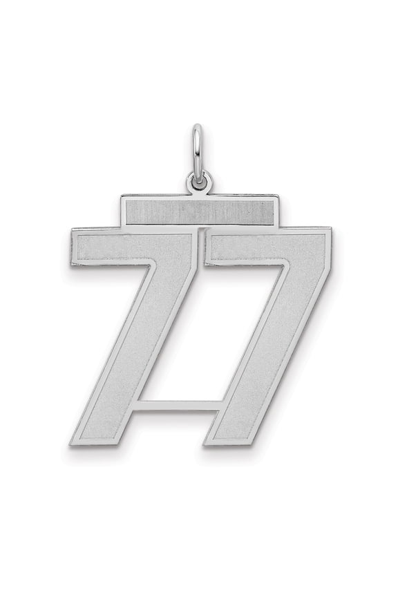 Sterling Silver Number 77 Pendant for Men and Women, Bold Modern Angel Number Necklace, Spiritual Symbolic Medallion, Hip Hop Religious Urban Jewelry