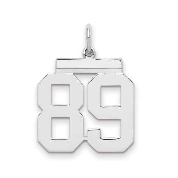 Sterling Silver Number 89 Pendant Necklace for Men and Women, Bold Block Numerals, Sports Jersey Style, Unisex Athletic Birth Year Jewelry
