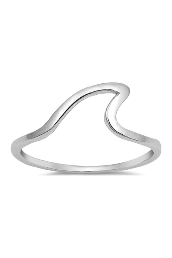 Sterling Silver Ocean Wave Band Ring