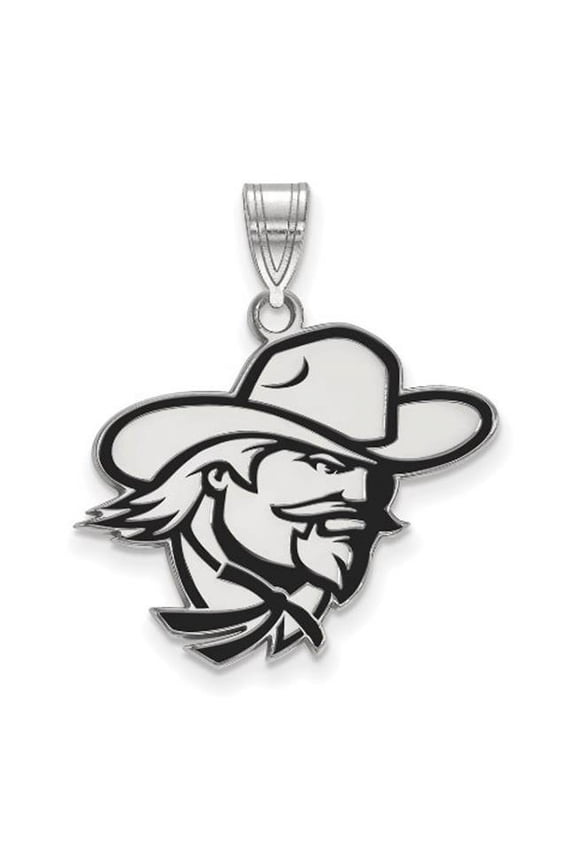 Sterling Silver Official Licensed Collegiate Eastern Kentucky University (EKU) Large Enamel Pendant