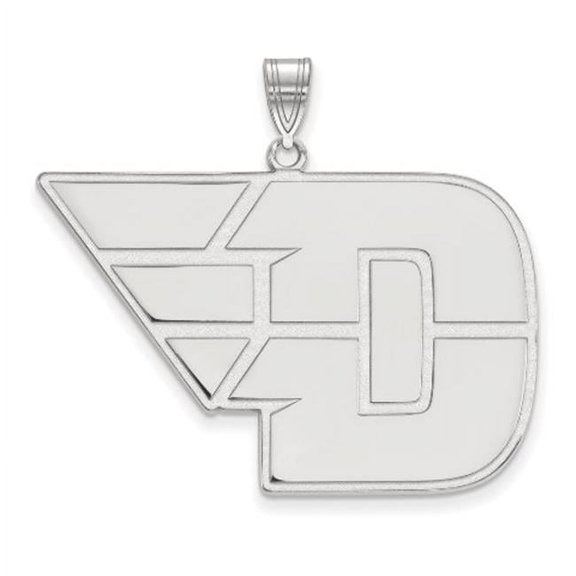 Sterling Silver Official Licensed Collegiate University of Dayton (UD) XL Pendant