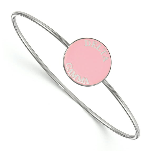 Sterling Silver Official Licensed Greek Sororities 7in Delta Gamma (??) Enameled Slip-on Bangle