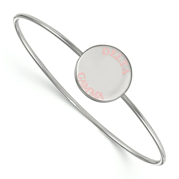 Sterling Silver Official Licensed Greek Sororities 7in Delta Gamma (??) Enameled Slip-on Bangle