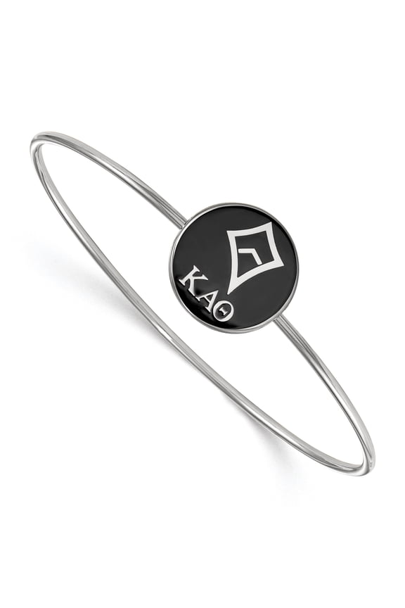 Sterling Silver Official Licensed Greek Sororities 7in Kappa Alpha Theta (???) Enameled Slip-on Bangle