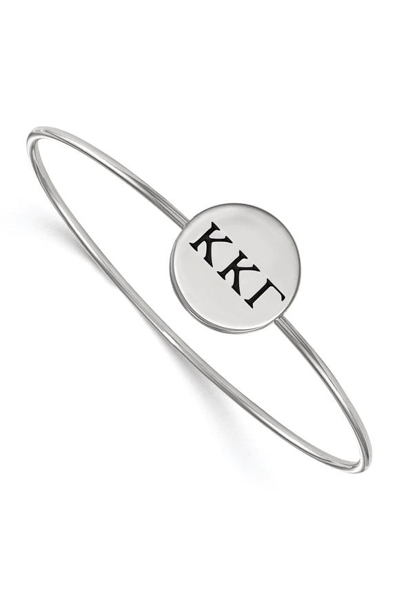 Sterling Silver Official Licensed Greek Sororities 7in Kappa Kappa Gamma (???) Enameled Slip-on Bangle
