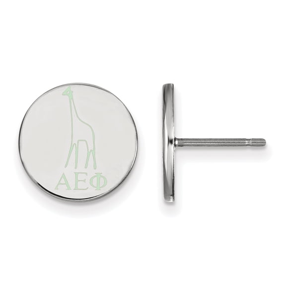 Sterling Silver Official Licensed Greek Sororities Alpha Epsilon Phi Enameled Post Earrings