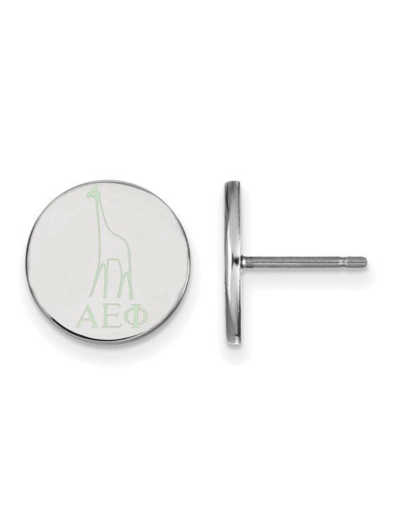 Sterling Silver Official Licensed Greek Sororities Alpha Epsilon Phi Enameled Post Earrings