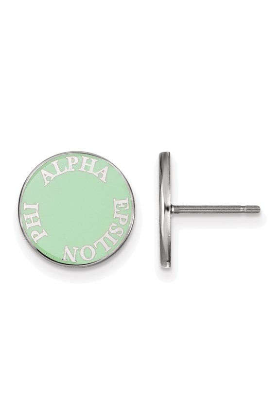 Sterling Silver Official Licensed Greek Sororities Alpha Epsilon Phi Enameled Post Earrings