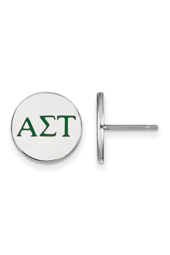 Sterling Silver Official Licensed Greek Sororities Alpha Sigma Tau (???) Enameled Post Earrings
