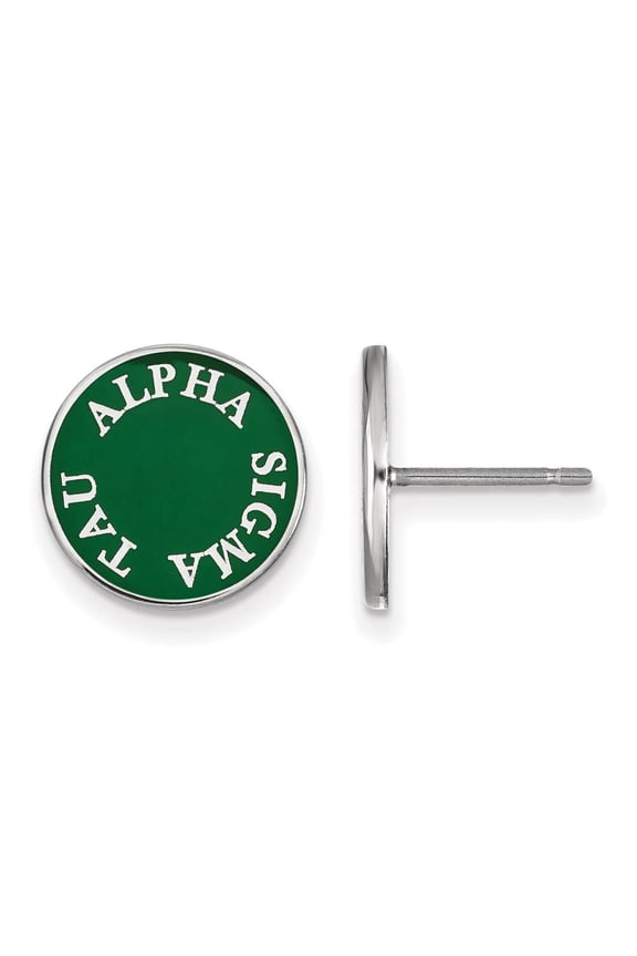 Sterling Silver Official Licensed Greek Sororities Alpha Sigma Tau (???) Enameled Post Earrings