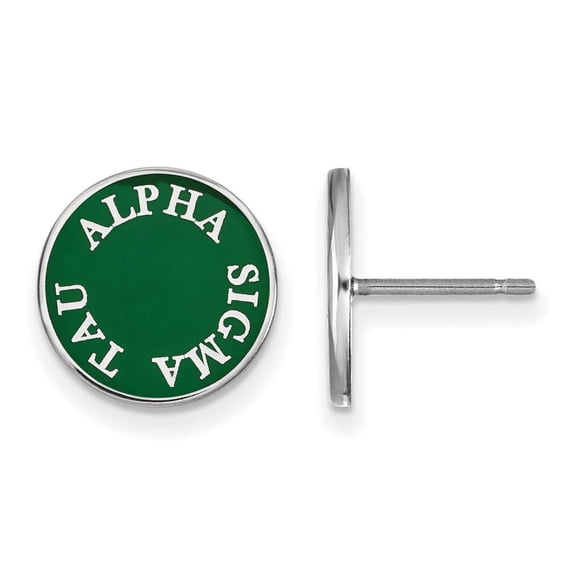 Sterling Silver Official Licensed Greek Sororities Alpha Sigma Tau (???) Enameled Post Earrings