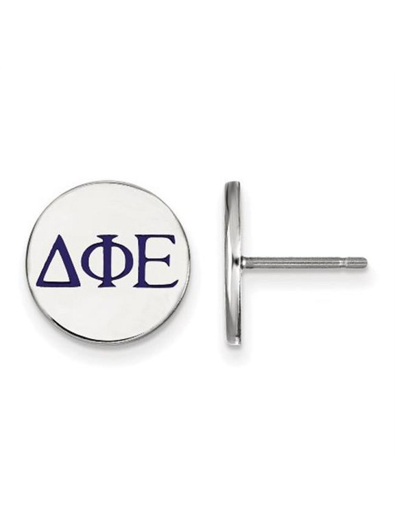 Sterling Silver Official Licensed Greek Sororities Delta Phi Epsilon (???) Enameled Post Earrings