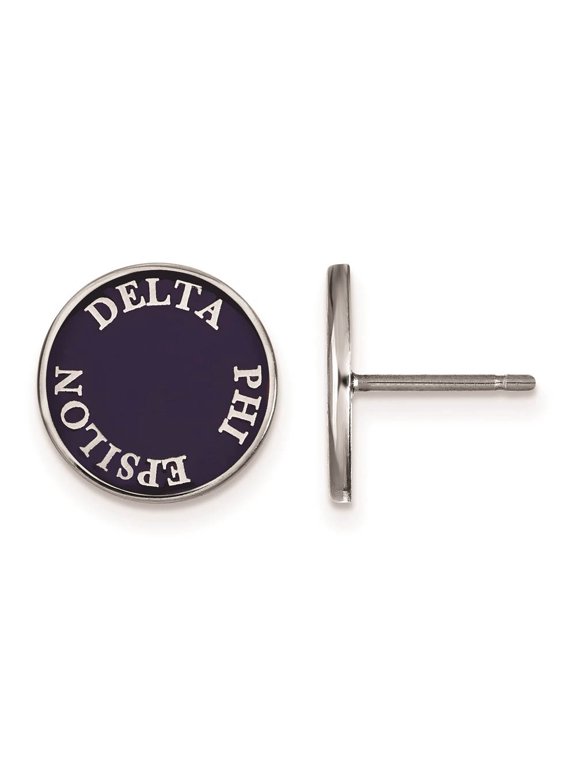 Sterling Silver Official Licensed Greek Sororities Delta Phi Epsilon (???) Enameled Post Earrings