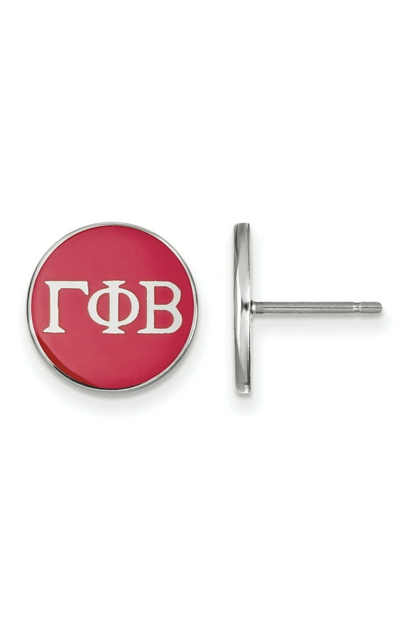 Sterling Silver Official Licensed Greek Sororities Gamma Phi Beta (???) Enameled Post Earrings