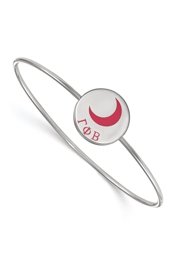 Sterling Silver Official Licensed Greek Sororities Gamma Phi Beta (???) Enameled Slip-on Bangle
