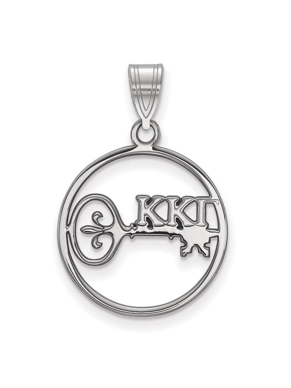 Sterling Silver Official Licensed Greek Sororities Kappa Kappa Gamma (???) Small Circle Pendant