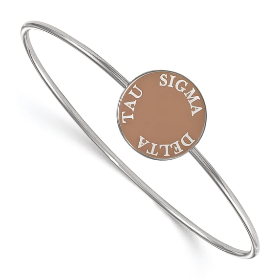 Sterling Silver Official Licensed Greek Sororities Sigma Delta Tau Enameled Slip-on Bangle