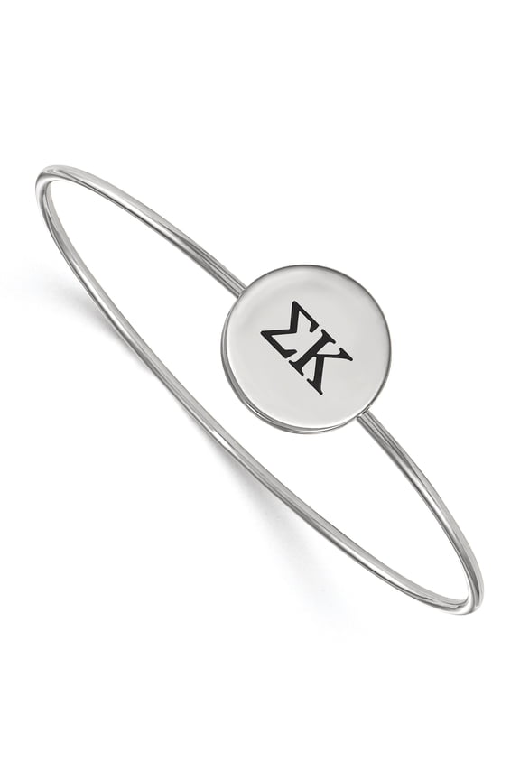 Sterling Silver Official Licensed Greek Sororities Sigma Kappa (??) Enameled Slip-on Bangle
