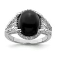 thumbnail image 1 of Sterling Silver Rhodium-plated Onyx and Diamond Ring QR5594, 1 of 5