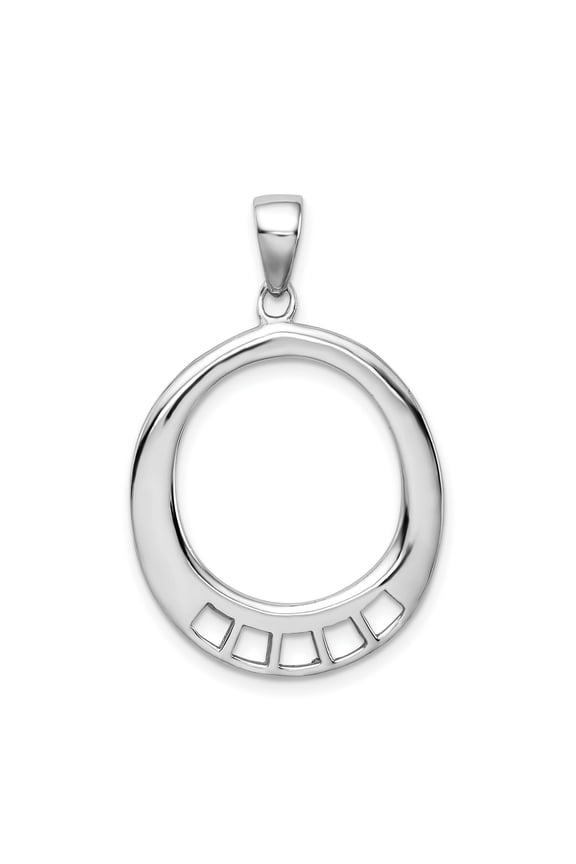 Sterling Silver Open Circle Pendant Necklace for Women with Geometric Cutout Design, Modern Abstract Symbol of Unity and Balance, Minimalist Contemporary Fashion Jewelry