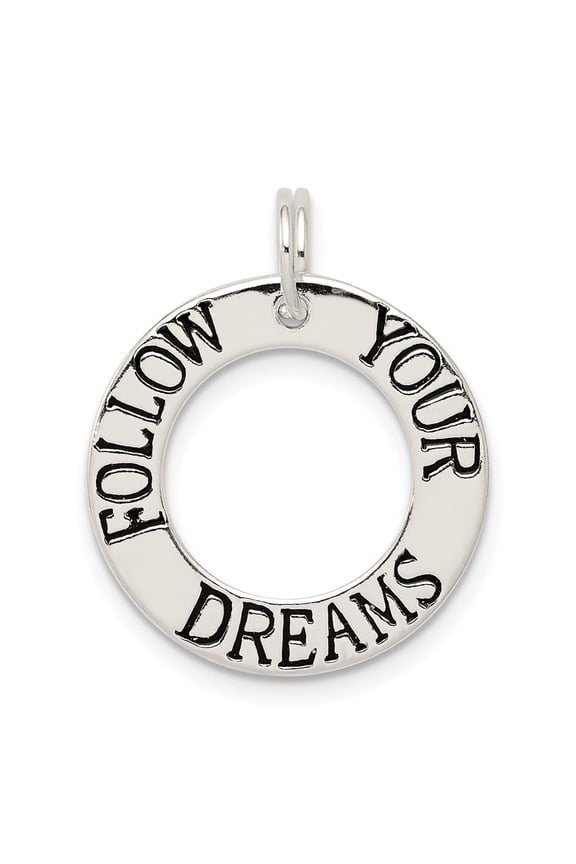 Sterling Silver Open Circle Pendant Necklace for Women or Unisex, Motivational Charm, Inspirational Daily Affirmation Jewelry, 925 Silver Meaningful Empowerment Accessory