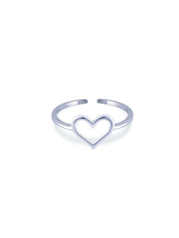 Sterling Silver Open Heart Adjustable Toe Ring