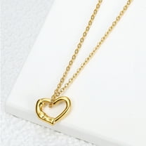 Sterling Silver Open Heart Pendant for Women Floating Heart Necklace I Love You Necklace Simple Heart Jewelry