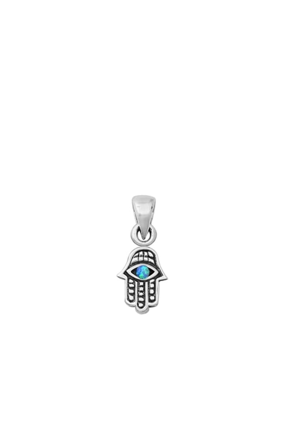 Sterling Silver Ornate Hamsa Pendant Hand of God Evil Eye Charm 925 New Jewelry Female Unisex