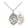 thumbnail image 1 of Sterling Silver Our Lady of Mount Carmel Pendant 3/4 x 1/2 inches with Sterling Silver Lite Curb Chain, 1 of 1