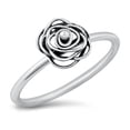 thumbnail image 1 of Sterling Silver Outline Rose Flower Ring Size 10, 1 of 3