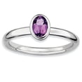 thumbnail image 1 of Sterling Silver Oval Amethyst Ring, 1 of 8
