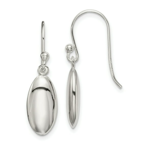 Sterling Silver Oval Beaded Dangle Earrings