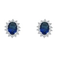thumbnail image 1 of Sterling Silver Oval Colored CZ Stone With Teardrop Halo, 1 of 5