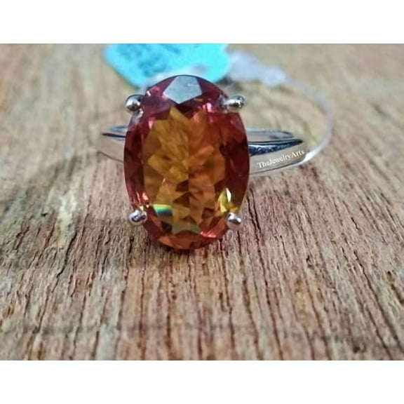 Sterling Silver Oval Cut Sultanite Ring Color-Changing Gemstone Jewelry Handmade Sultanite Gems Ring Gift for Women Silver 11