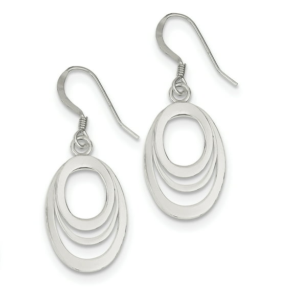 Sterling Silver Oval Dangle Earrings