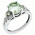 thumbnail image 1 of Sterling Silver Oval Diamond & Green Quartz Ring Carat Wt- 0.1ct. Gem Wt- 2.4ct, 1 of 2
